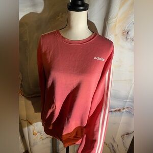 Adidas Pink Sweatshirt with White Stripes